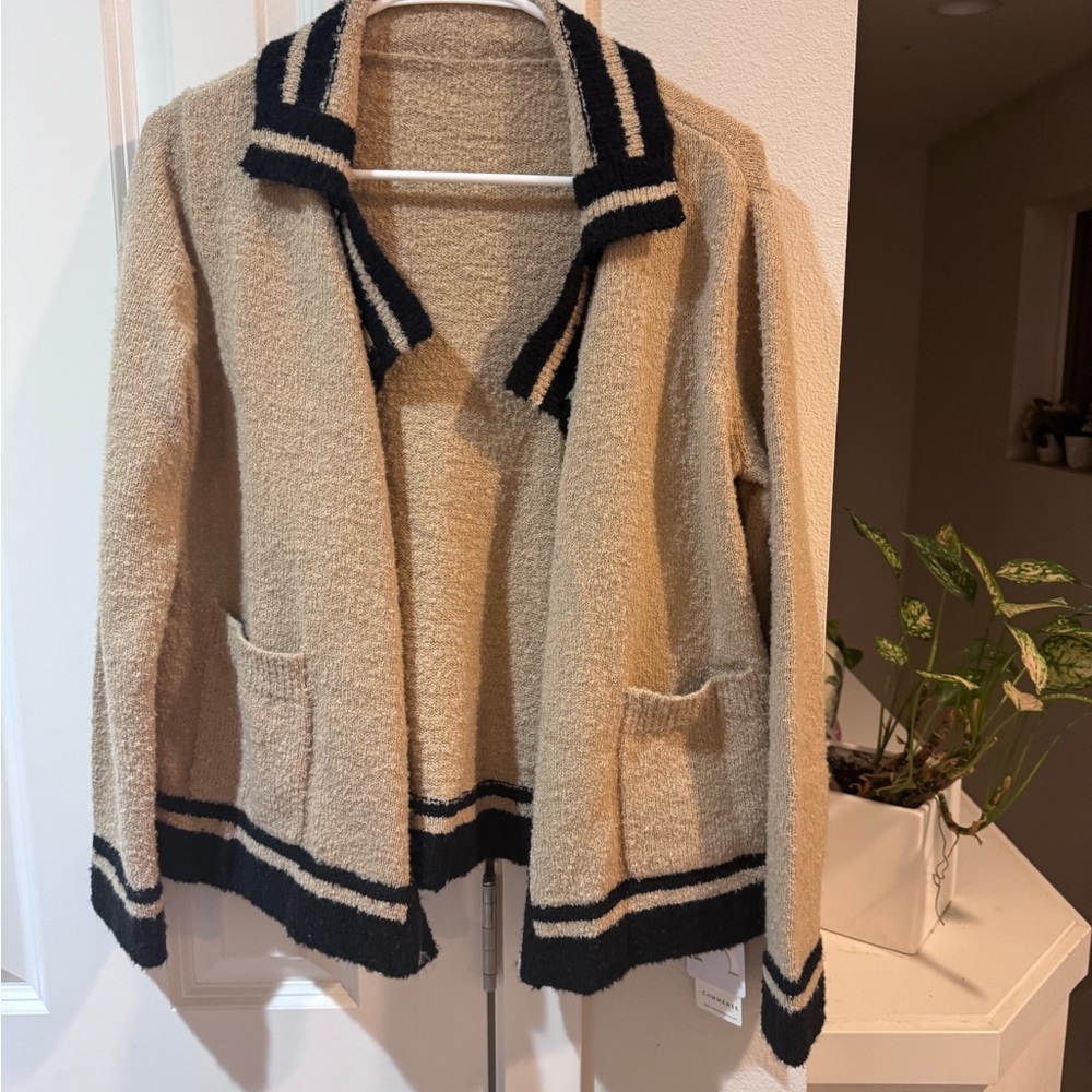 Commense Tan and Black Women's Cardigan
